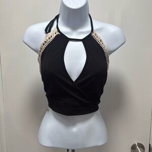 Halter neck crochet tie around top